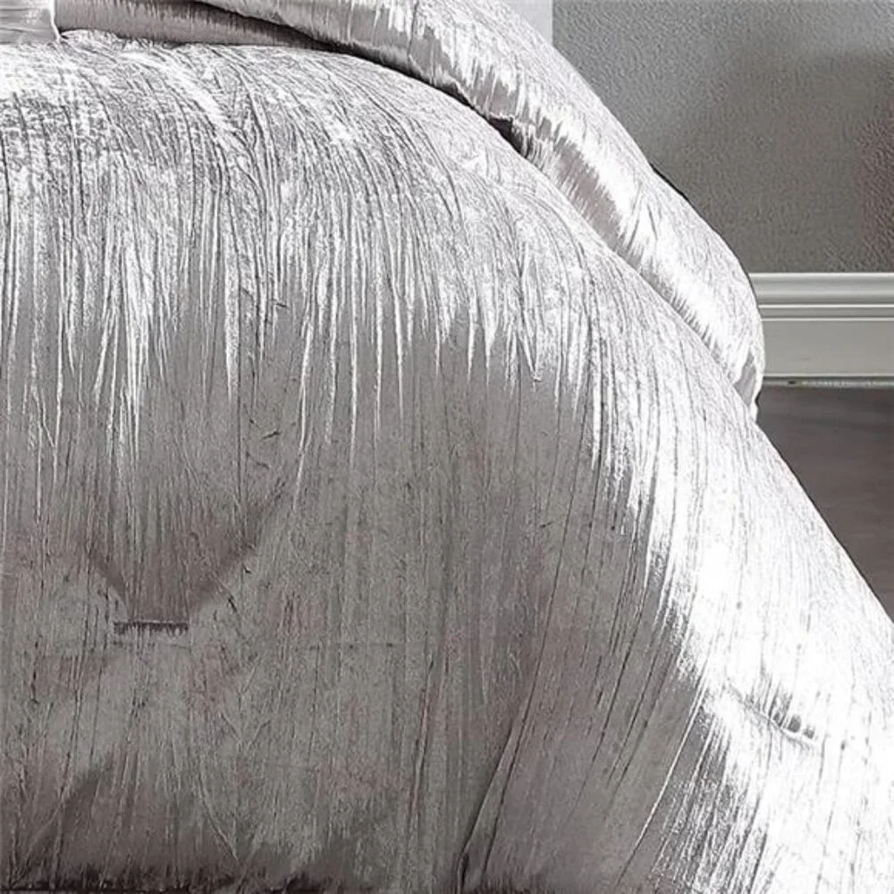 Home Turin Comforter Set, King, Silver, 7 Piece Set